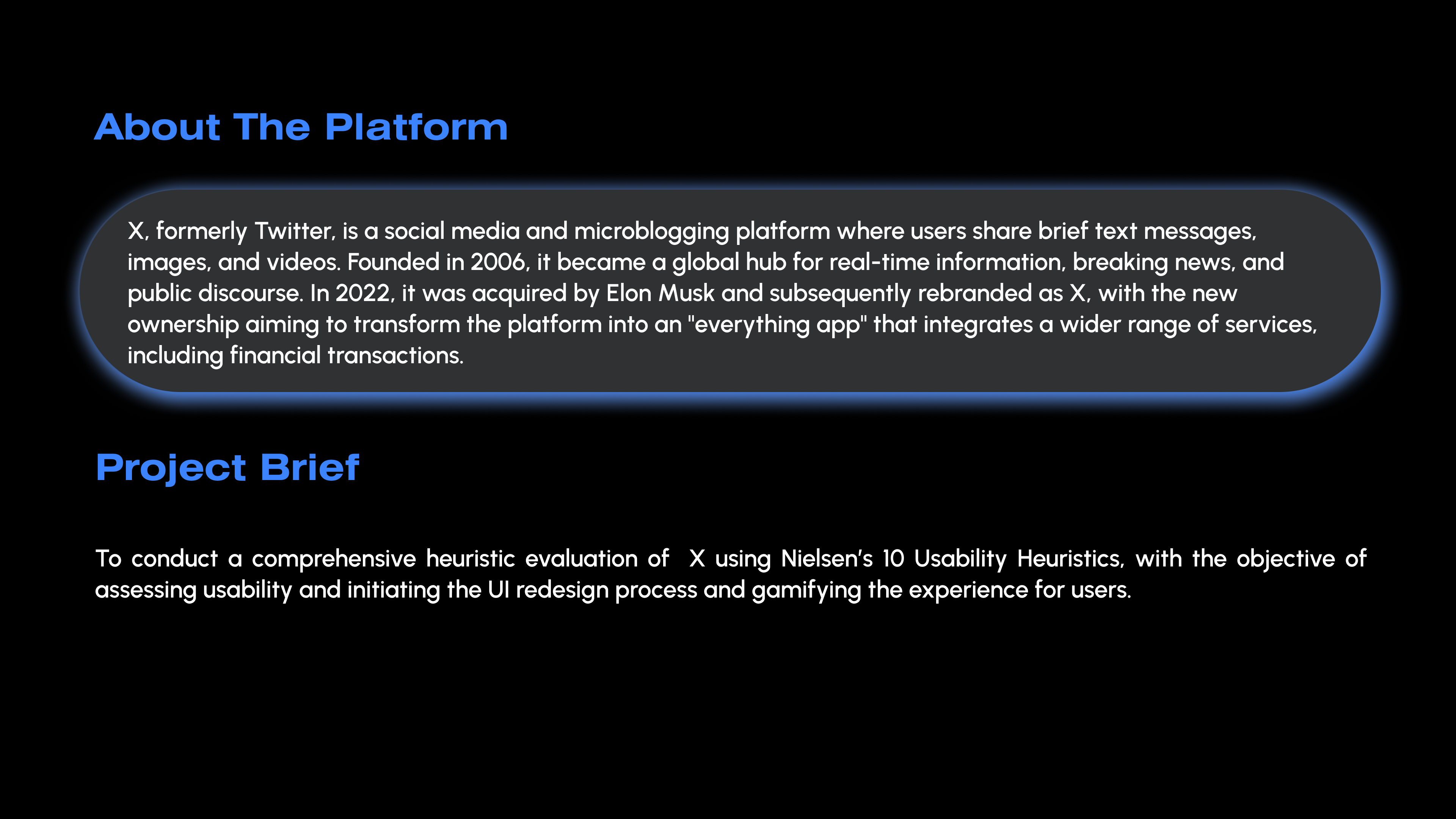 About the platform and project brief