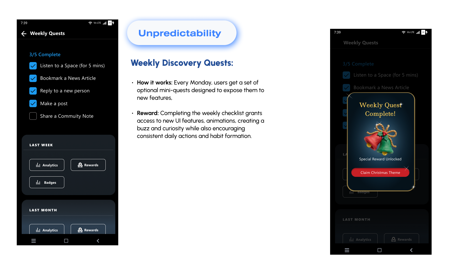 Gamification UI design screens
